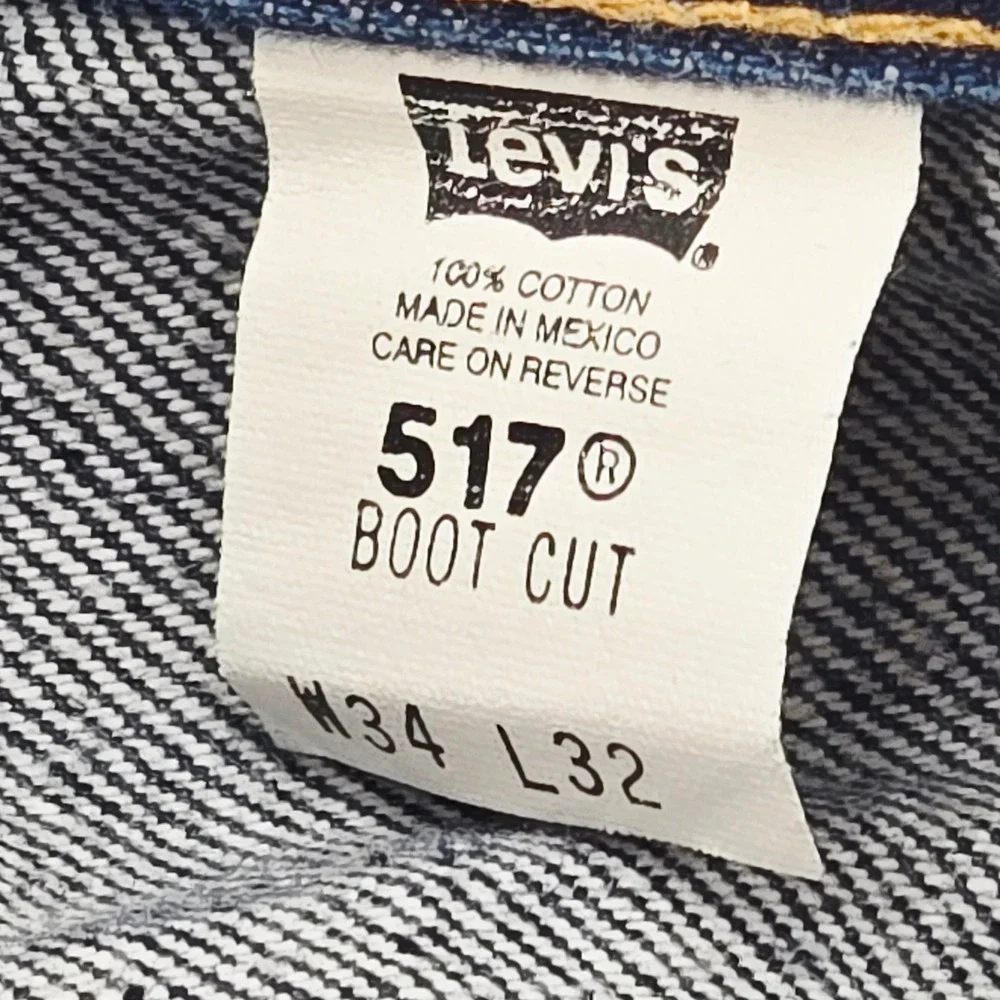 Levi's 517 Bootcut Jeans Dark‎ Wash Indigo 2001 Vintage W34 L32 Denim